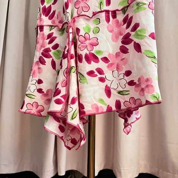 SAG HARBOR Petitle Floral Skirt Pink And White Midi Skirt - Picture 4 of 6